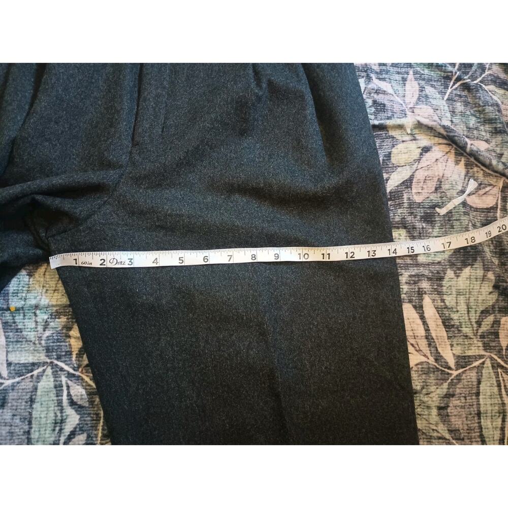 Vtg Eddie Bauer Womens Academia Wool Trouser Pants 12 Gray High Waist Old Money - Picture 12 of 12